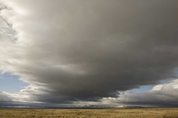 CO, North Park Storm clouds sweep across plain